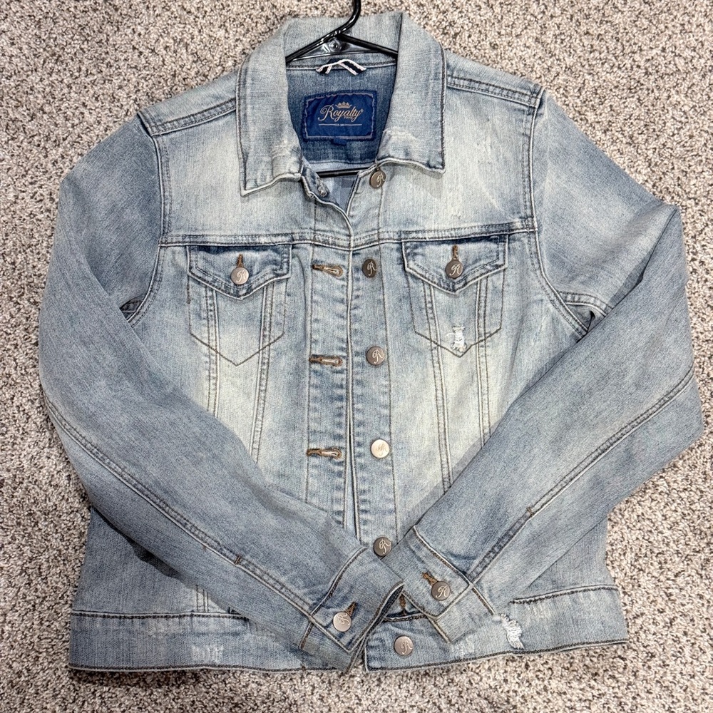 Royalty For Me Light Blue Denim Jacket